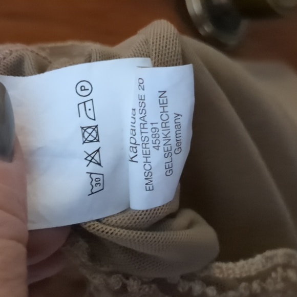 KAPALUA* long sleeve jacket top combo lace detail covered button closure mesh - Picture 10 of 17